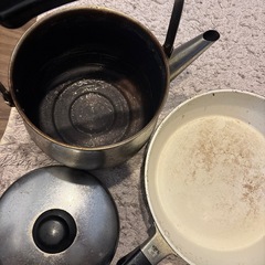 やかんとフライパンの画像