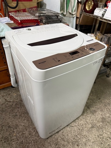 シャープ SHARP 全自動洗濯機 幅56.5cm(ボディ幅52.0cm) 6kg ステンレス穴なし槽 ブラウン系 ES-GE6F-T