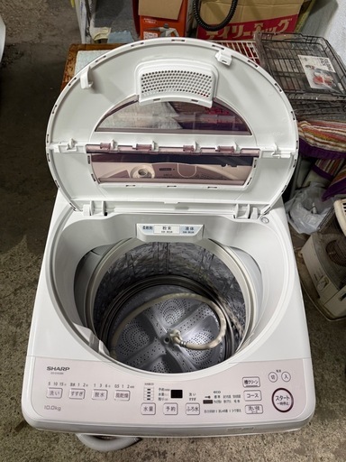 Sharp (シャープ) 全自動洗濯機 ピンク系 ES-G10GBK [洗濯10.0kg/乾燥機能無/上開き]