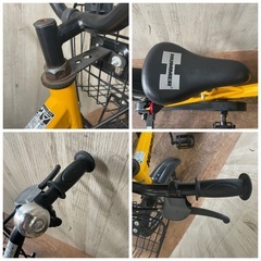 HUMMER ハマーキッズ 幼児用自転車 14インチ 折りたたみ補助輪 イエロー 子ども用自転車の画像