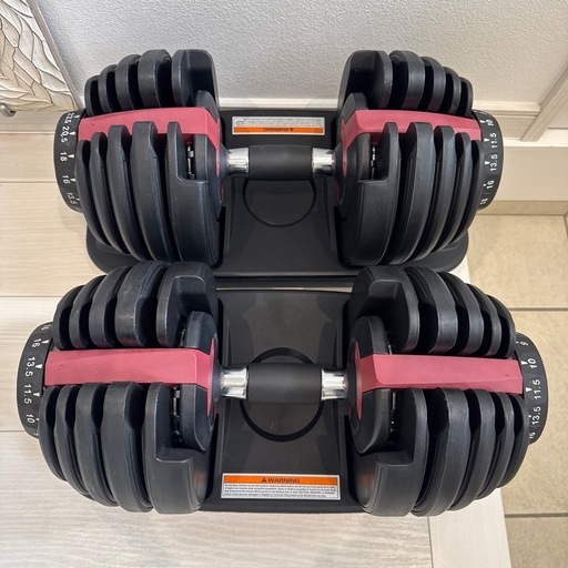 【美品・2個セット】可変式ダンベル 最大24kg アジャスタブル（ボウフレックス型）
