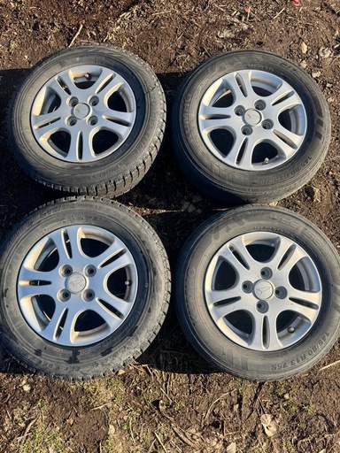 ダイハツ純正13インチアルミホイール 13×4J+40  ブリジストン ブリザック RevoGZ 145/80R13 2012年製造 