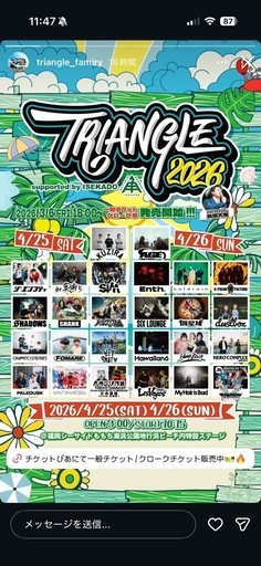 Triangle festival 2026 2日通し券　2枚