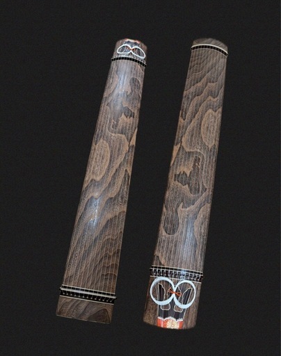 お琴 箏 13絃 上角巻 すだれ彫 蒔絵 口前装飾 付属品