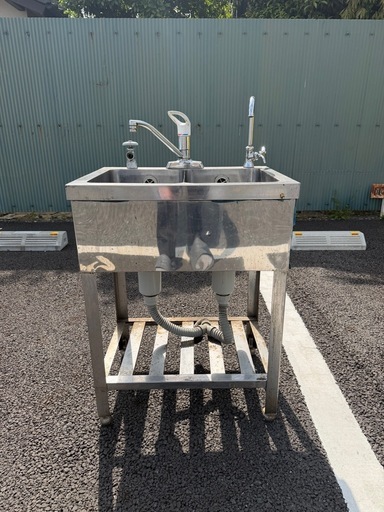 【業務用】二層シンク ステンレス W600×D450×H800 訳あり現状渡し