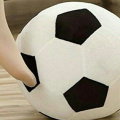 サッカーボール 型 クッション ぬいぐるみ ボール おもちゃ 22cm 黒の画像