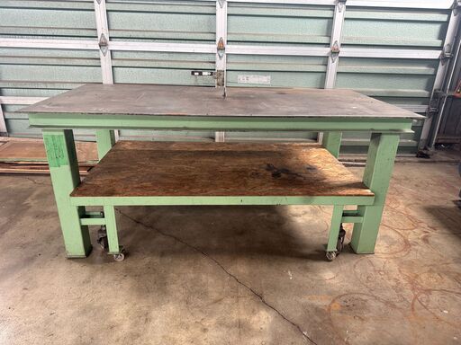 重量物作業台　鉄工用作業台　金物加工　定盤　W1830×D915×H800　重量260ｋｇ　岩見沢引き取り限定 重量物作業台 鉄工用作業台 金物加工 定盤 W1830×D915×