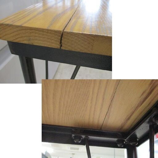 80×80cmダイニングテーブル 木製 アイアン脚 ヴィンテージ調カフェテーブル 札幌市北区屯田