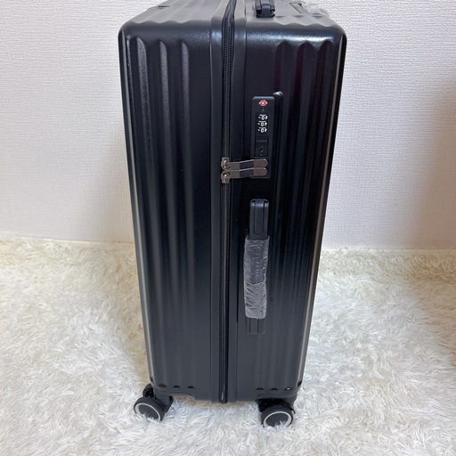【新品未使用】スーツケース キャリーケース 軽量 大容量 TSAロック 静音ダブルキャスター 耐衝撃 ABS+PC M 旅行 出張 ブラック　旅行 キャリーバッグ