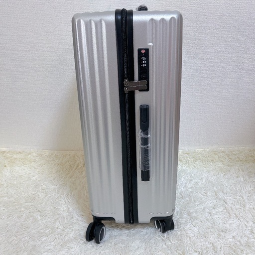 【新品未使用】   スーツケース キャリーケース 軽量 大容量 TSAロック 静音ダブルキャスター 耐衝撃 ABS+PC M 旅行 出張 グレー 旅行 キャリーバッグ