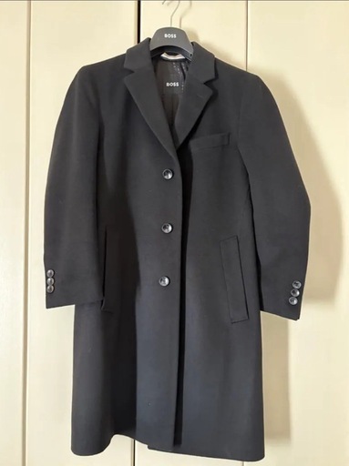 【超美品】BOSS チェスター コート 黒 サイズ48 メンズ 男性