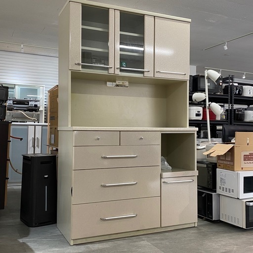 格安！ 長谷川産業 レンジボード 幅120cm エクセル121 キッチンボード 家具 食器棚 札幌市白石区 モノリス E230