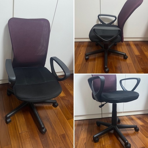 取引中【無印良品】パイン材デスク、メッシュチェア昇降機能付き　セット