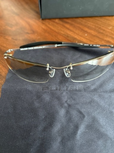 POLICE ミラーハーフ　サングラス　美品　チタニウム　人気　S8167J 　　COL 583X