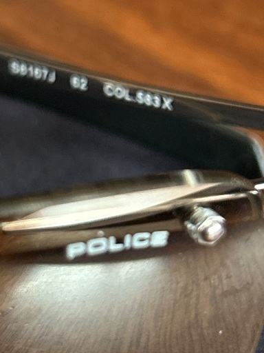 POLICE ミラーハーフサングラス美品チタニウム人気S8167J COL 583X