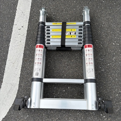 伸縮はしご  5m 高耐久アルミニウム製折りたたみ式伸縮はしご、ホームルーフトップテントRV屋根裏用延長はしご、荷重150kg  伸縮はしご 5m 高耐久アルミニウム製折りたたみ式伸縮はしご、ホーム 
