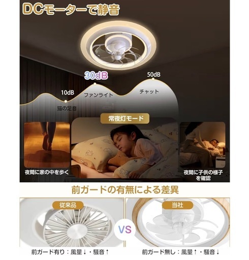 【新品未使用】シーリングファンライト 6~8畳 LED Φ56cm 4000lm 60W リモコン付き DCモーター 簡単取り付け