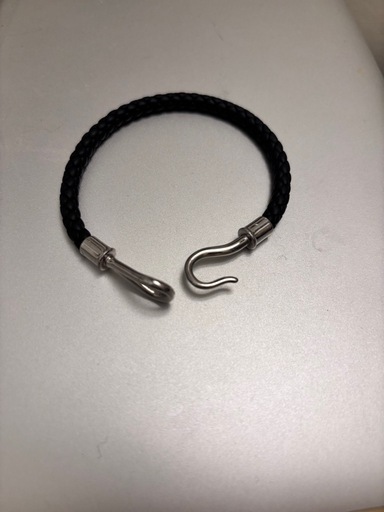 Hermès レザーブレスレット（ジャンポH）　バングル　黒