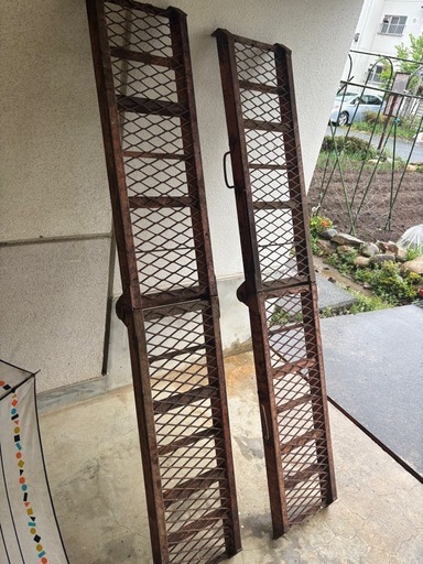 鉄製 ラダー 折りたたみ式 長さ180cm 2本セット 足場板 ブリッジ 歩み板 1.8ｍ 1800ｍｍ