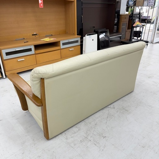 超美品‼️】定価30万♪ 浜本工芸 171cm幅3人掛けソファ スムース皮革