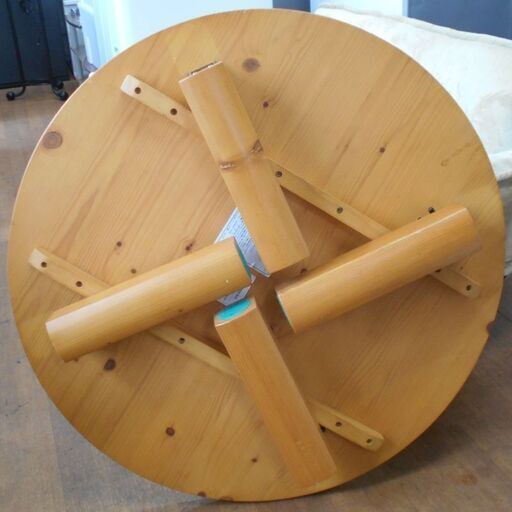 ♪ニトリ ちゃぶ台 80cm 折りたたみ座卓テーブル 丸テーブル 厚い天板♪