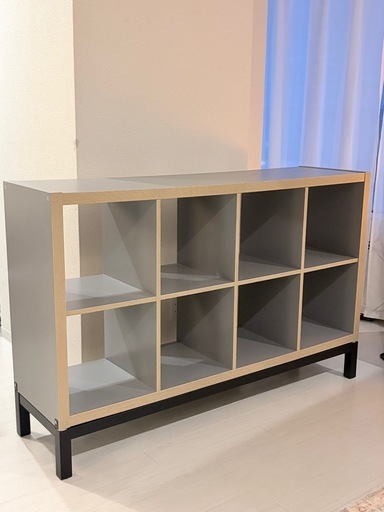 【美品】IKEA KALLAX　グレー棚  スチール脚付　　