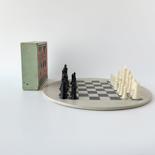 英国 ヴィンテージ チェス セラミック チェスボード チェス駒 駒箱 チェスセット ゲーム ボードゲーム レトロ オブジェ 83202