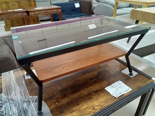 リユースのサカイ栃木店★ジモティ割あり★  テーブル ライトブラウン×ブラック W135×D83×H35.5 クリーニング済み TC10539 リユースのサカイ栃木店☆ジモティ割あり☆ NITORI テーブル ブラウン