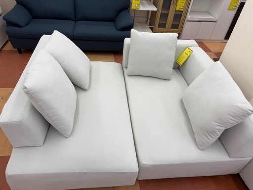 ★ジモティー割引有★カウチソファ オットマン付き 布製《リサイクルショップドリーム次屋店/尼崎市若王寺》