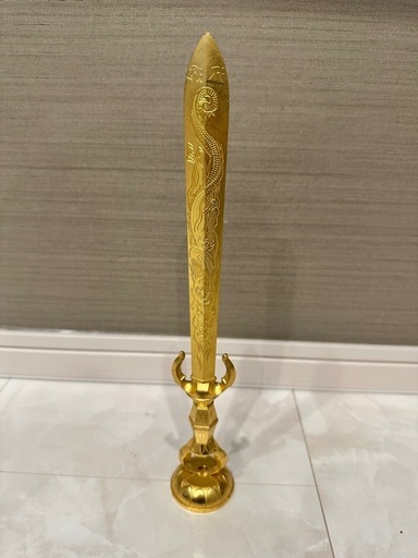 三鈷剣 不動明王（金属製彫刻装飾剣）全長 30.5cm アンティークコレクション
