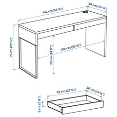 IKEA イケア　　ミッケ　白　　定価14,990  　142×50×75の画像