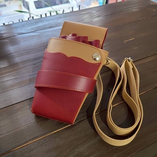 【理美容師様向け】ハサミが落ちない設計 高級本革シザーケース 2トーン（美品）