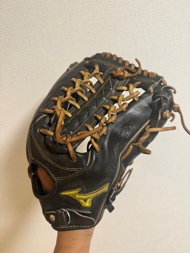 ミズノプロ　外野手用グローブ　黒茶