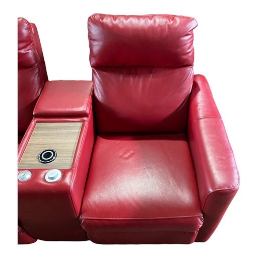ニトリ 2Pソファー Nストラス ソファー 2人用 赤 レッド  レザー インテリア 家具