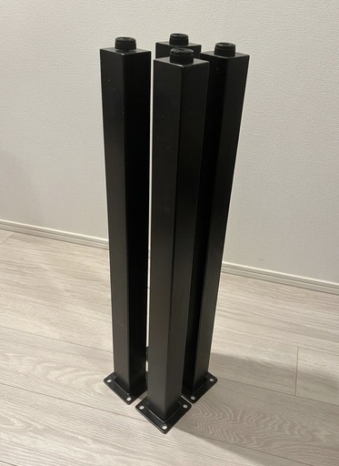【デスク 脚】KANADEMONO スクエアバー × Black steel 4本セット
