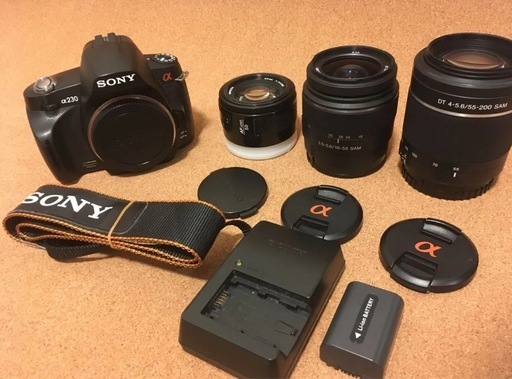 SONY α230 DSLR-A230 & Minolta AF レンズ 50mm F1.4 他トリプルレンズキット