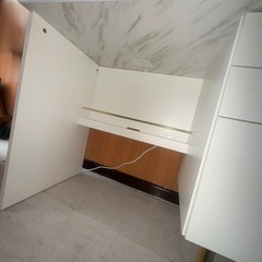 Francfranc エルドラド デスク 大理石調 ホワイト×ゴールドの画像