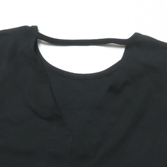 Ray BEAMS レイビームス 19AW クルーネックフレアマキシワンピース 63-26-0471-101 フリー ブラック コットン マキシ トップス【中古】【Ray BEAMS】の画像