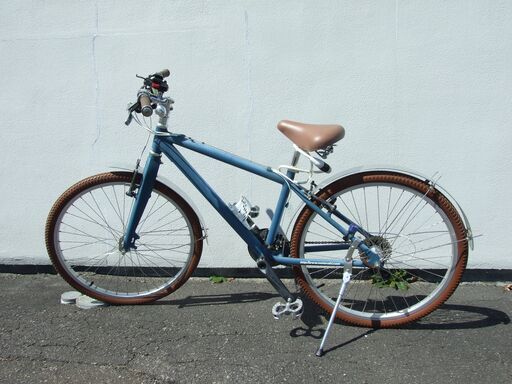 【紋別市発】マウンテンバイク　シティーサイクル　パーツより組み上げ品　タイヤ２６インチ　変速機シマノ　変速前３段×後８段　フレームブルー　中古品　