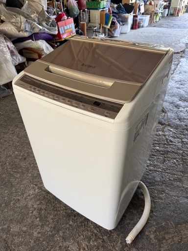 日立 全自動洗濯機 ビートウォッシュ 洗濯容量8kg 本体幅57cm 洗剤セレクト 大流量ナイアガラ ビート洗浄 BW-V80F