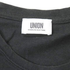 UNION BROOKLYN NEW YORK ユニオン ロゴプリント クルーネックTシャツ S程度 ブラック 半袖 カットソー トップス【中古】【UNION BROOKLYN NEW YORK】の画像