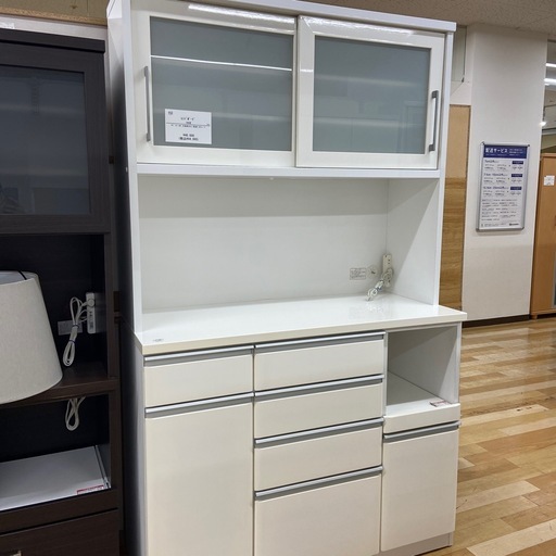 【トレファクラパーク岸和田店】 レンジボード 2枚扉 ホワイト