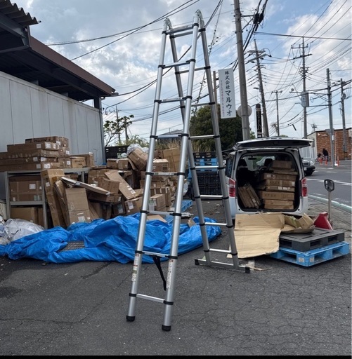 RIKADE はしご・脚立 伸縮はしご 脚立 はしご兼用脚立 梯子 ハシゴ 踏み台 はしご ladder 耐荷重150kg 梯子室内室外両用 (3.2m+3.2m)