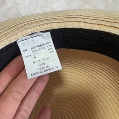 【美品】和紙89% 軽量・通気性等の機能性 麦わら帽子の画像