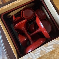 お食い初め 漆器セット　高月一対の画像