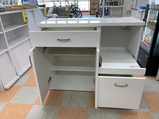 ＼家具＊家電のお店／【ｼﾞｬﾝｸﾞﾙｼﾞｬﾝｸﾞﾙ石川金沢店】レンジ台 ニトリ/WH　 W(幅)100×D(奥行き)40.5×H(高さ)82.5cm