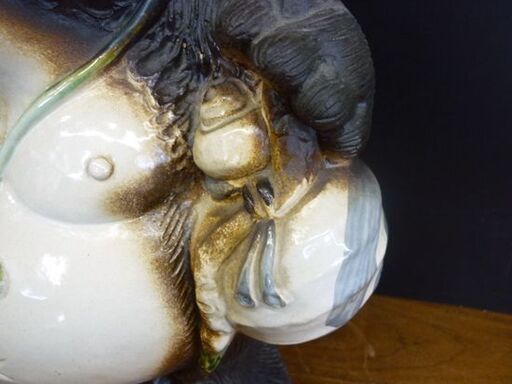 ☆陶器製 たぬきの置物 幅29cm 奥行21cm 高さ41cm 縁起物 狸 商売繁盛 金運招来 開店祝い タヌキ 13号相当 札幌市 豊平区 平岸店
