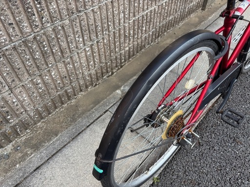 27インチ自転車　6段変速 カゴ付き