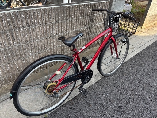 27インチ自転車　6段変速 カゴ付き