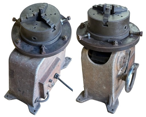 ◯ジャンク 小形ポジショナー 溶接用回転治具 100V ユニバーサル チャックテーブル フットスイッチ 中古品■ジモティ姫路